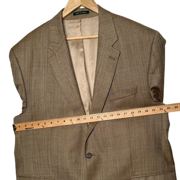Ralph Lauren Men's 48L Wool & Silk Blazer 2 Button Sport Coat Jacket Tan Brown - Picture 4 of 8